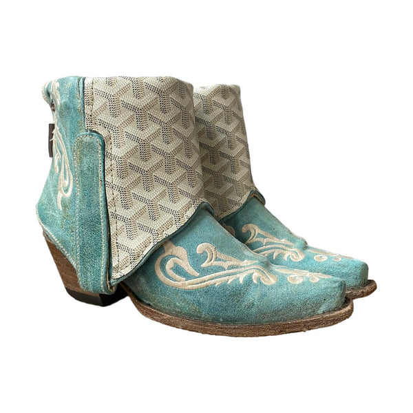 6.5 Teal Embroidered & Designer Canty Boots®