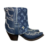 7 Embroidered Blue & Designer Denim Canty Boots®