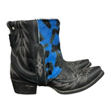 6.5 Embroidered Black & Blue Camo Hair-on Hide Canty Boots®