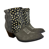 7.5 Charcoal Rough Out & Spotted Hair-on Hide Canty Boots®