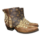 8.5 Brown Floral Embroidered & Designer Canty Boots®