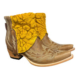 9.5 Embroidered Brown & Pressed Floral Leather Canty Boots® Copy