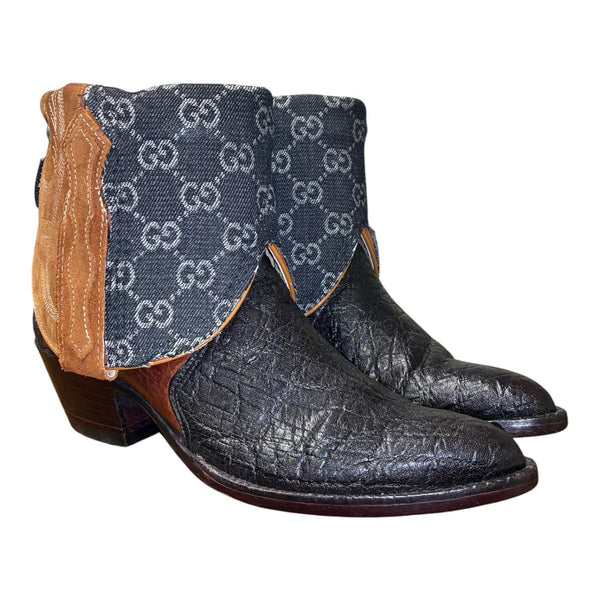 8 Two Toned Exotic & Designer Denim Canty Boots®