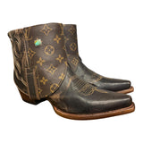 8.5 Brown & Designer Canty Boots® with Turquoise Concho