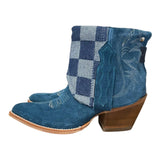 9 Blue Rough Out & Checkered Denim Canty Boots®