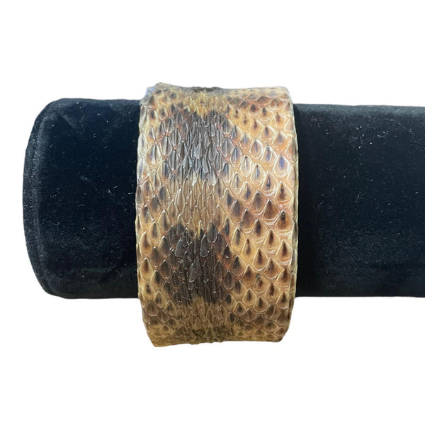 Brown Snakeskin Cuff Bracelet