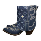 6.5 Embroidered Blue & Designer Denim Canty Boots®