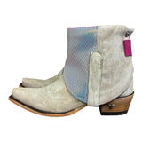 6 Embroidered White & Metallic Leather Canty Boots®