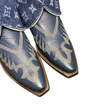6.5 Embroidered Blue & Designer Denim Canty Boots®