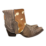 10 Embroidered Brown & Spotted Hair-on Hide Canty Boots®