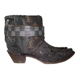 8 Tooled Black & Designer Denim Canty Boots®