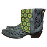 8.5 Embroidered Black & Green Shweshwe Fabric Canty Boots®