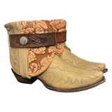 8 Embroidered Tan & Pressed Floral Leather Canty Boots®