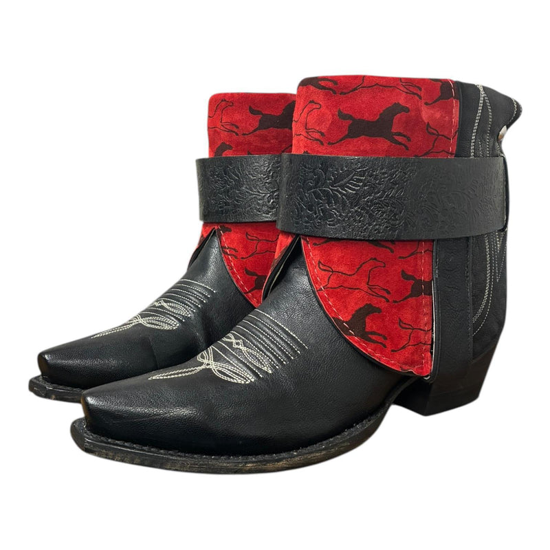 7 Embroidered Black & Horse Print Canty Boots®