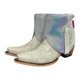 6 Embroidered White & Metallic Leather Canty Boots®