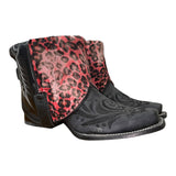 9 Black & Pink Leopard Hair-on Hide Canty Boots®