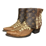 8.5 Brown Floral Embroidered & Designer Canty Boots®