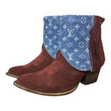10 Deep Red Rough Out & Designer Denim Canty Boots®