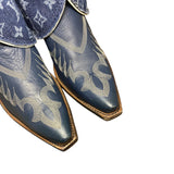 11 Embroidered Blue & Designer Denim Canty Boots®