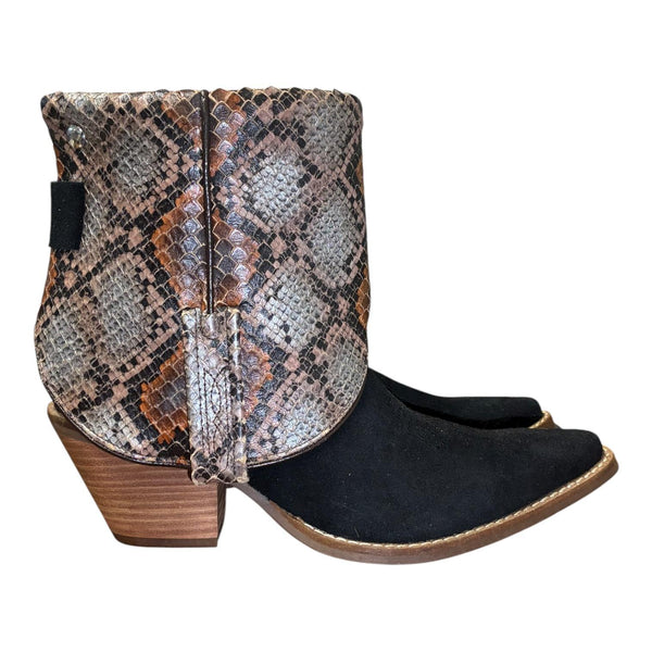 7 Black Rough Out & Embossed Exotic Canty Boots®