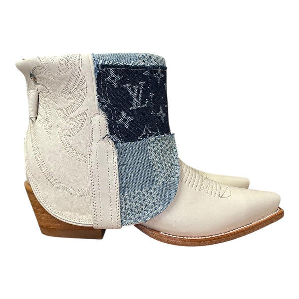 8.5 Cream & Layered Designer Denim Canty Boots®