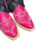 8 Embroidered Hot Pink & Designer Canty Boots® with Silver Locket Concho