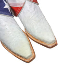8.5 Exotic White & American Flag Canty Boots®