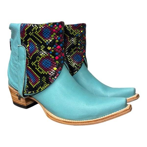 9 Turquoise & Exotic Printed Leather Canty Boots®