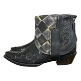 8.5 Exotic Black & Checkered Leather Canty Boots®