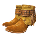 8 Cognac Rough Out & Moose Print Canty Boots®