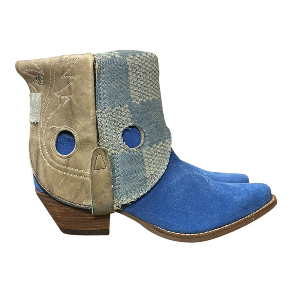 8.5 Two Toned Rough Out & Designer Denim Canty Boots®