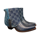 7.5 Blue Exotic & Designer Denim Canty Boots®