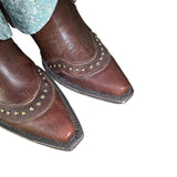 6.5 Brown & Studded with Green Floral Canty Boots®