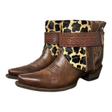 8 Brown & Leopard Hair-on Hide Canty Boots®