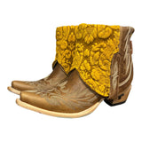 7 Embroidered Brown & Pressed Floral Leather Canty Boots®