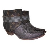 8 Tooled Black & Designer Denim Canty Boots®