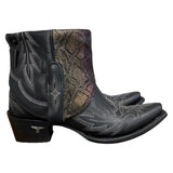 9 Embroidered Black & Metallic Exotic Leather Canty Boots®