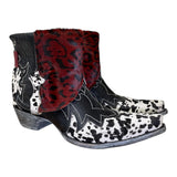 11 Black & Cowhide with Leopard Hair-on Hide Canty Boots®