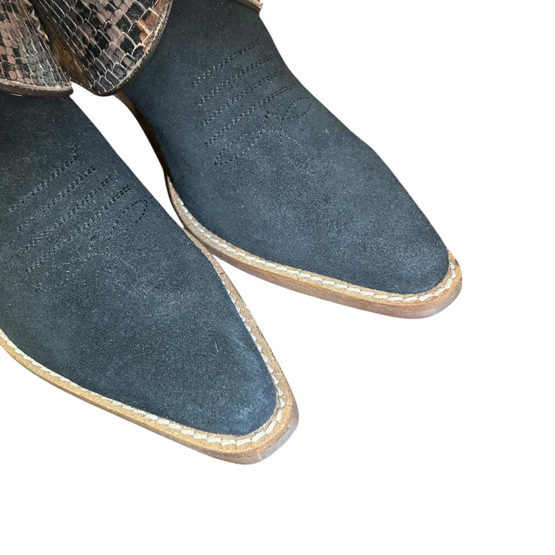 7 Black Rough Out & Embossed Exotic Canty Boots®