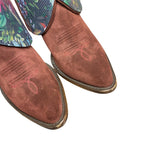 6 Maroon Rough Out & Floral Leather Canty Boots®
