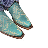 9 Embroidered Turquoise & Layered Designer Denim Canty Boots®