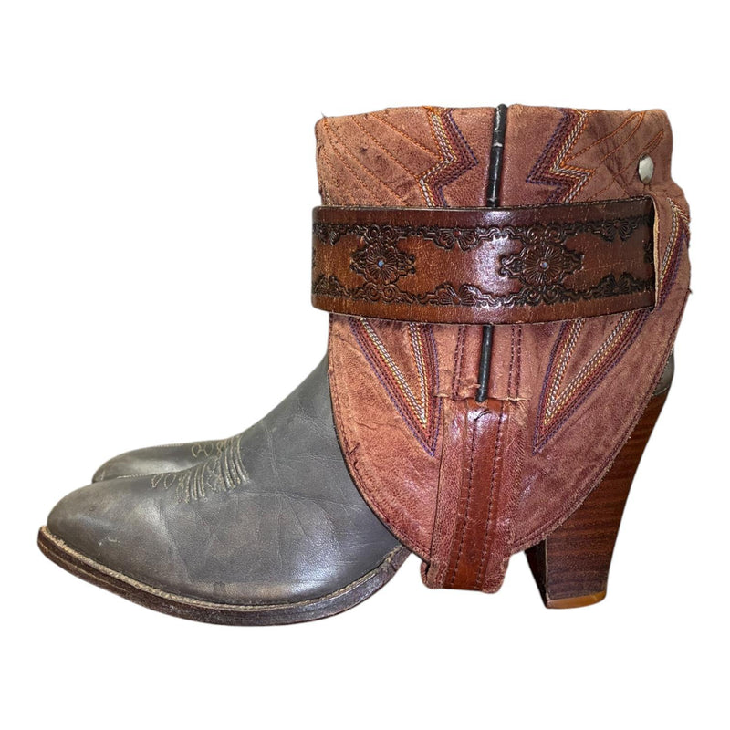 7.5 Two Toned Stacked Heel Canty Boots®
