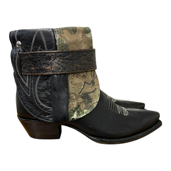 8.5 Embroidered Black & Camo Denim Canty Boots®