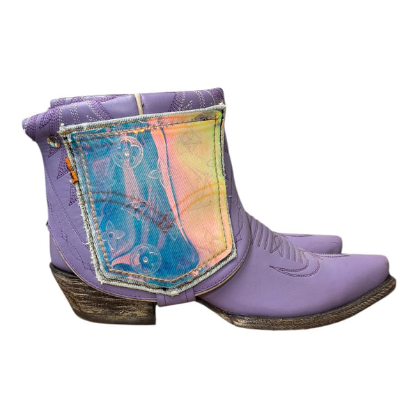 8.5 Purple & Designer Holographic Pocket Canty Boots®