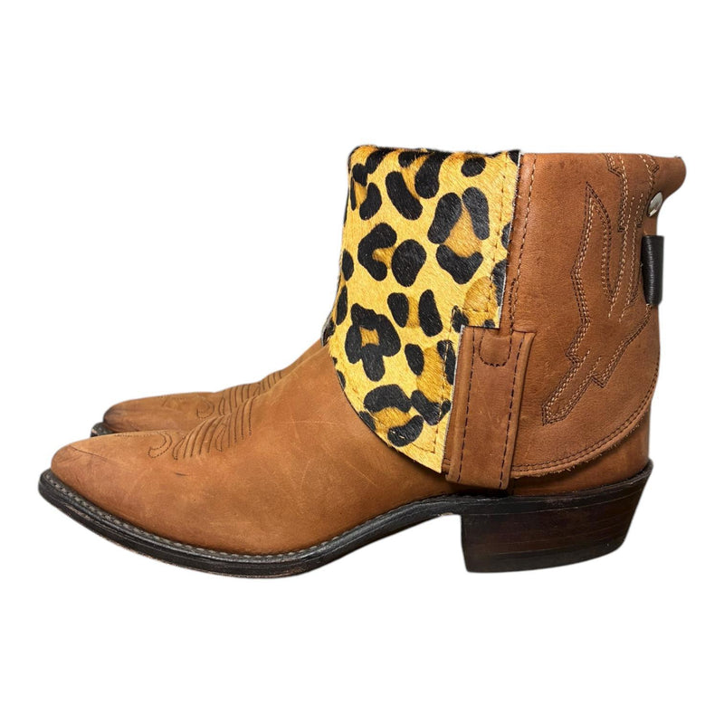 8.5 Brown & Leopard Hair-on Hide Canty Boots®