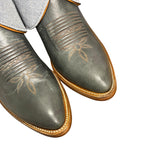 8.5 Blue-Gray & Blue Leather Canty Boots® with Star Inlay