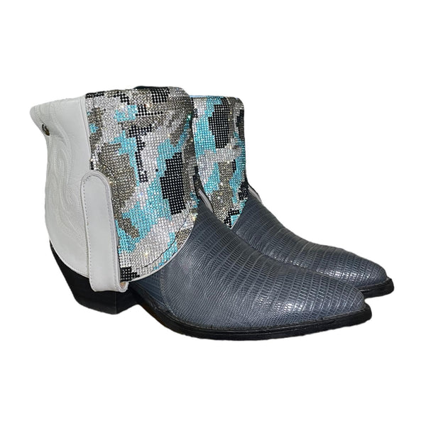 8 Two Toned Exotic & Blue Camo Crystals Canty Boots®