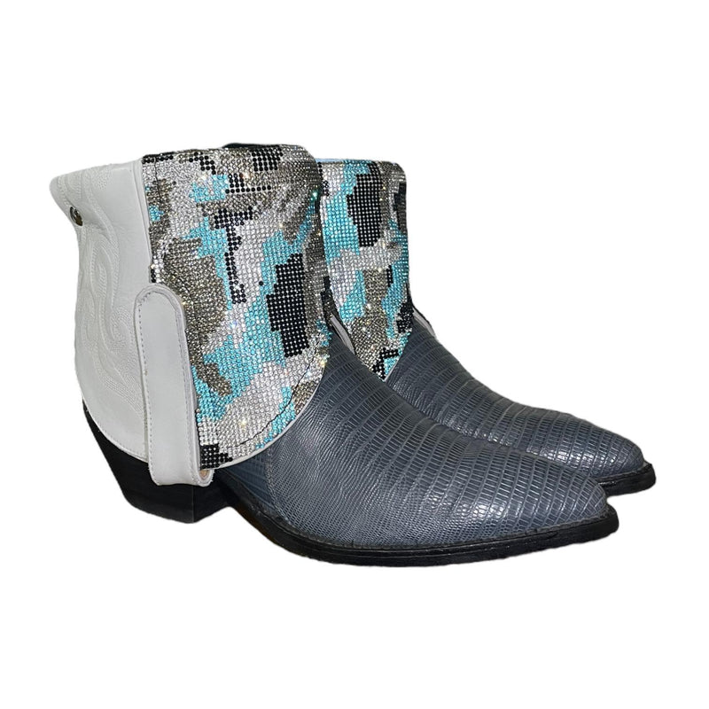 8 Two Toned Exotic & Blue Camo Crystals Canty Boots®