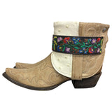 9 Embroidered Tan & Studded Cream Leather Canty Boots®