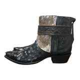 9.5 Exotic Black & Silver Spotted Hair-on Hide Canty Boots®